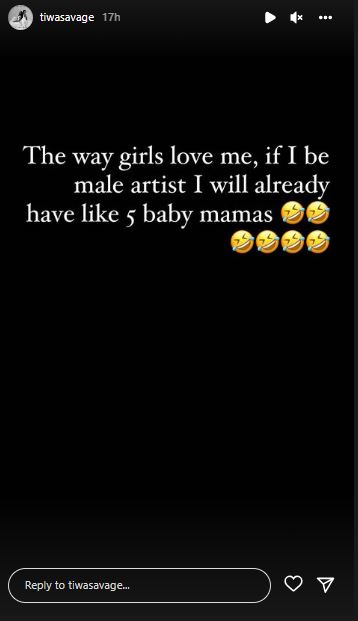 If I Be Male Artiste, I Will Have Like 5 Baby Mamas – Tiwa Savage