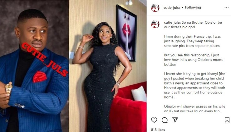 Married man allegedly sponsoring actress, Ini Edo’s lifestyle revealed