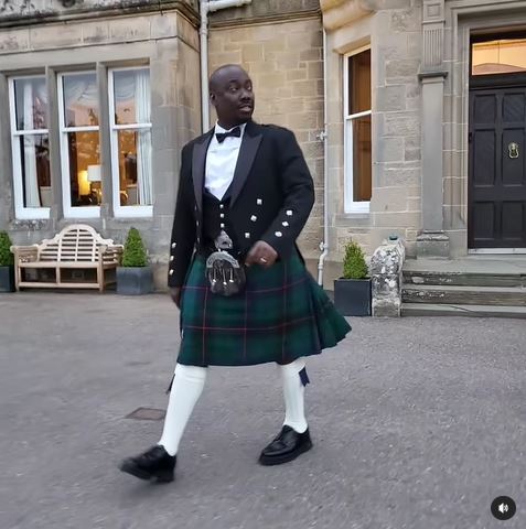 Obi Cubana Shows Off Scottish Outfit (Video)