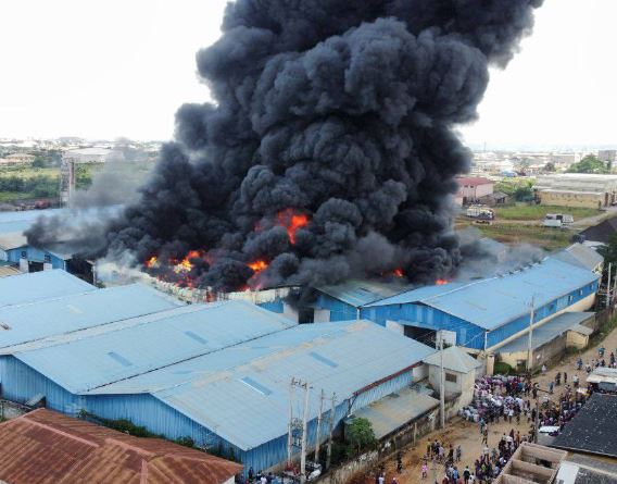 Fire Razes Chinese Company
In Ogun (Videos)