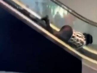 Lady Cries For Help After This Happened to Her While Using An Escalator (Video)